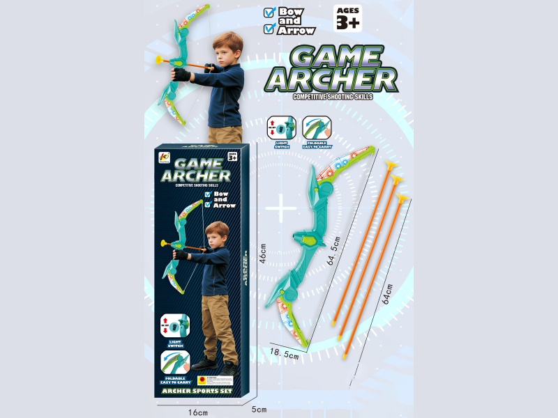 64.5Cm Folding Flash Bow With 3 Arrows (Including 3 Ag13 Batteries)