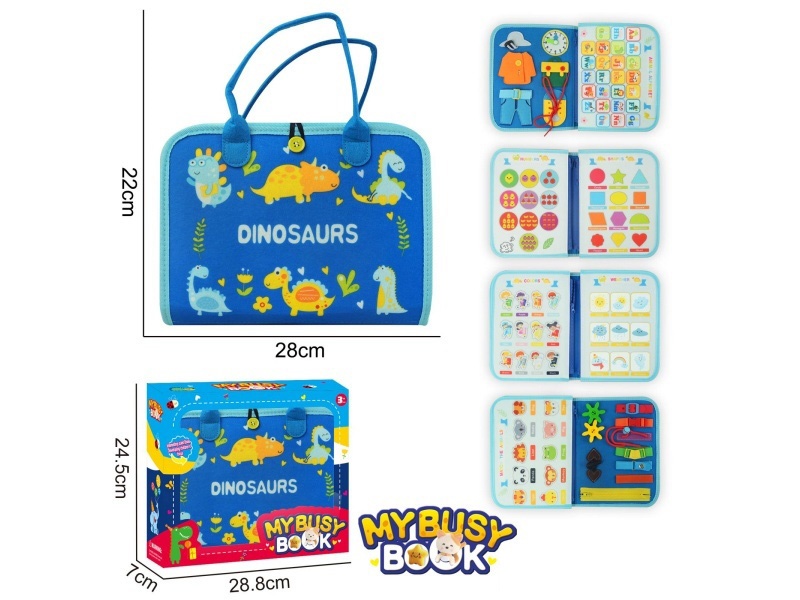 Montessori Early Childhood Education And Intelligence - 5-Page Felt Dinosaur D Busy Book