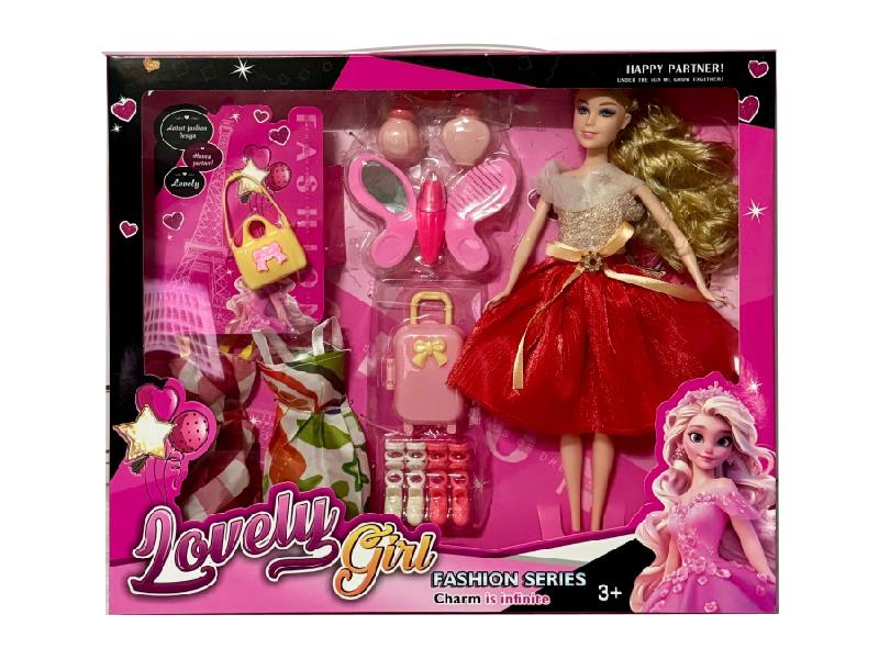 11.5" Solid Doll With Adornment Toys, Dress Up Set