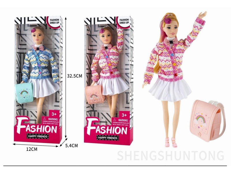 Fashionable Student Fashion: 11.5-Inch Full-Body, Extra-Large, Legged, And Articulated Doll Princess With Schoolbag