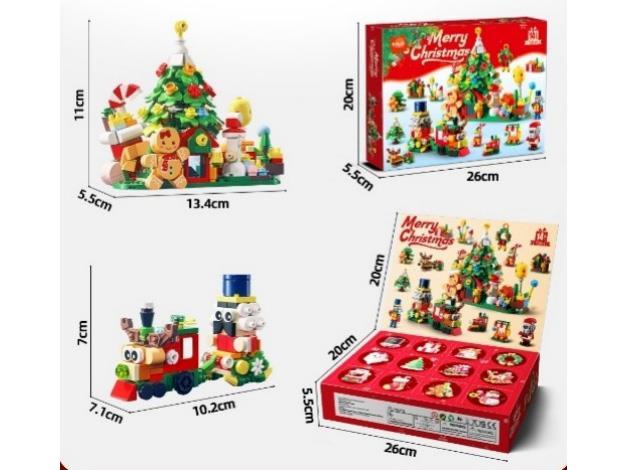 Christmas Blind Box Set 533Pcs Compatible With Lego Small Pieces In A Pure English Color Box