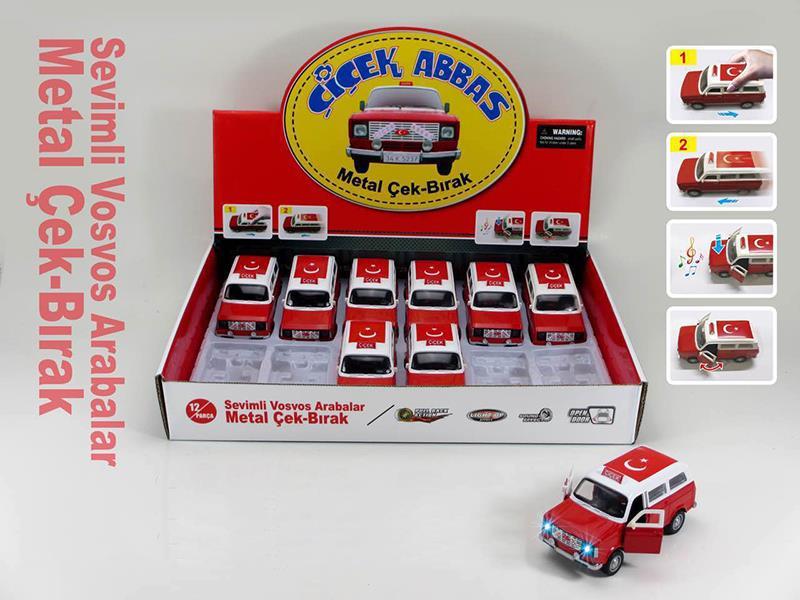 Pull Back Alloy Taxi(2 Doors Open)12PCS