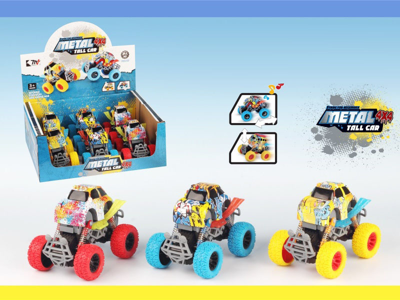 Dual-Inertia Alloy Car (With Lights And Sound) (6Pcs)