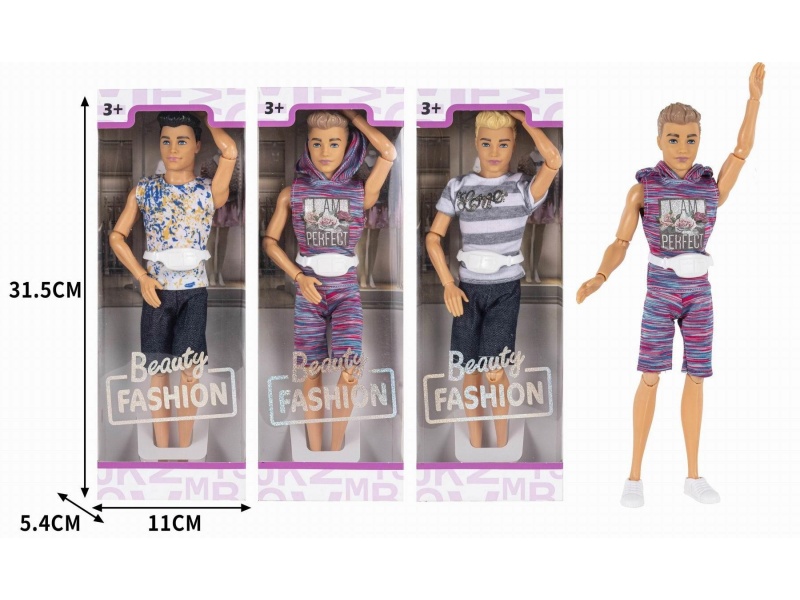 Fashionable Men'S Clothing 12-Inch Heavy 11-Joint Male Doll Ken With A Waist Bag