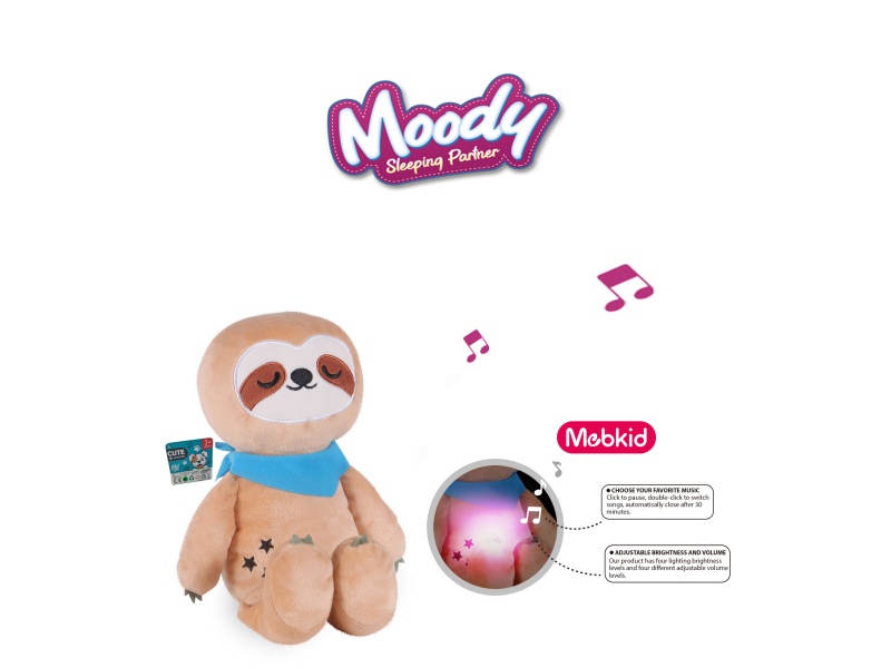 Smart Baby Plush Soothing Night Light (Sloth) Plush Animal 3.7V/300Mah Lithium Battery (Battery Pack), Tepy-C Interface, 5V-1A