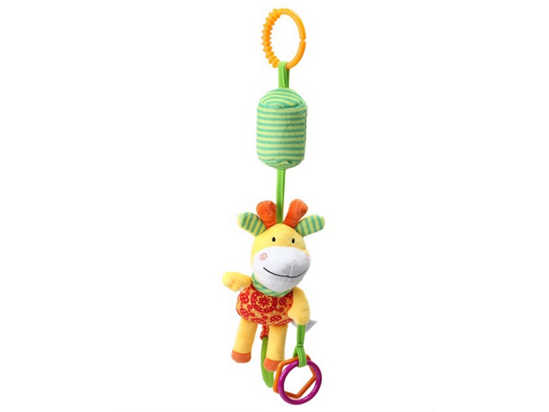 Giraffe Baby Soothing Teething Tube Plush Bell Pendant