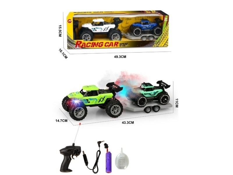 1:18 Four-Way Spray Light Skeleton Remote Control Vehicle Inertial Off-Road Vehicle