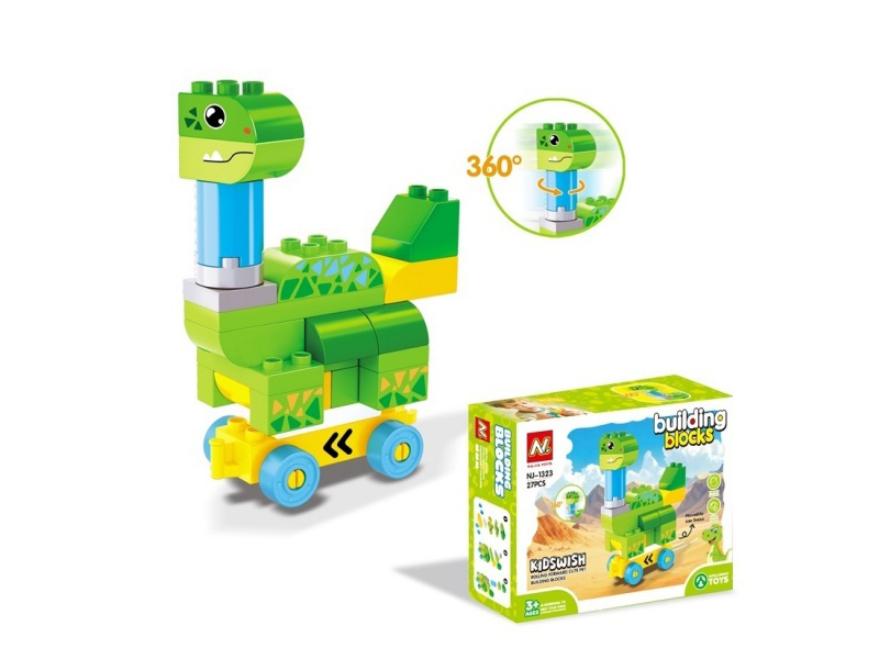 Building Blocks： Green Dinosaur 27 Pieces