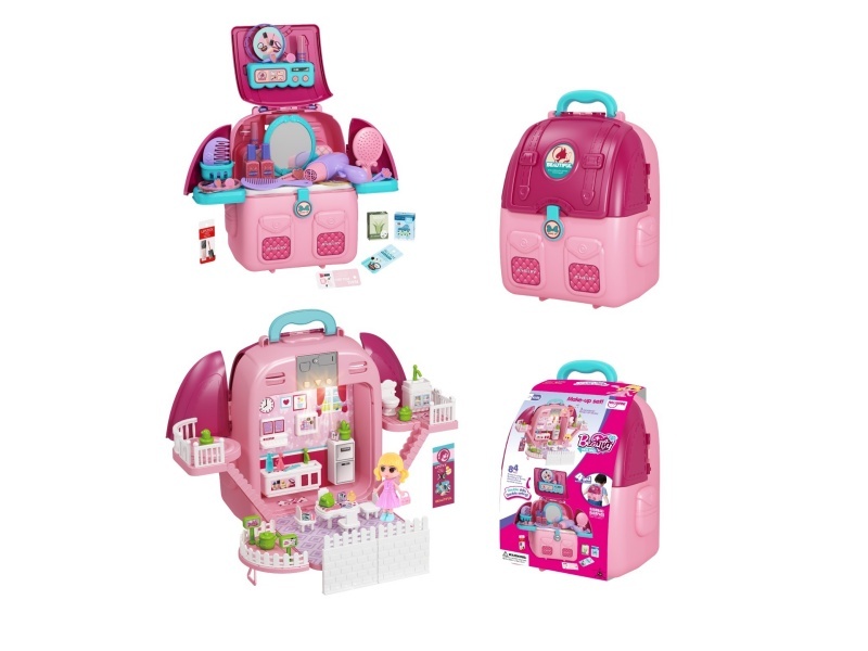 Playhouse 4-In-1 Transformable Jewelry Scene Backpack With Lights And Music (85 Pcs)