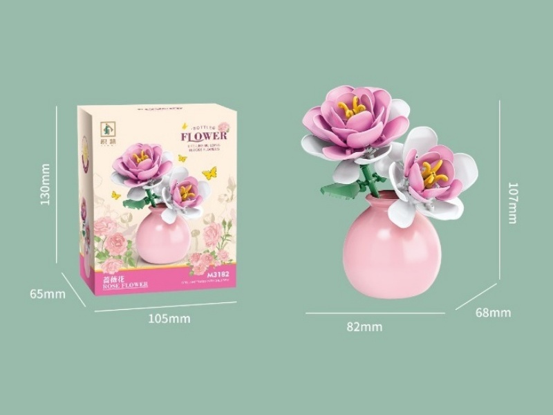 Building Blocks: 88 Pcs Of Rose (Flower Arrangement)