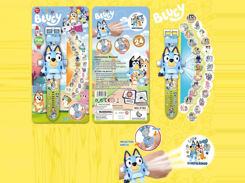 Blue Flip-Top Projection Watch