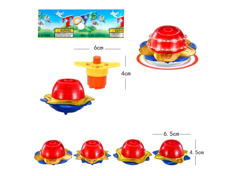 Windup Top Toy With Light