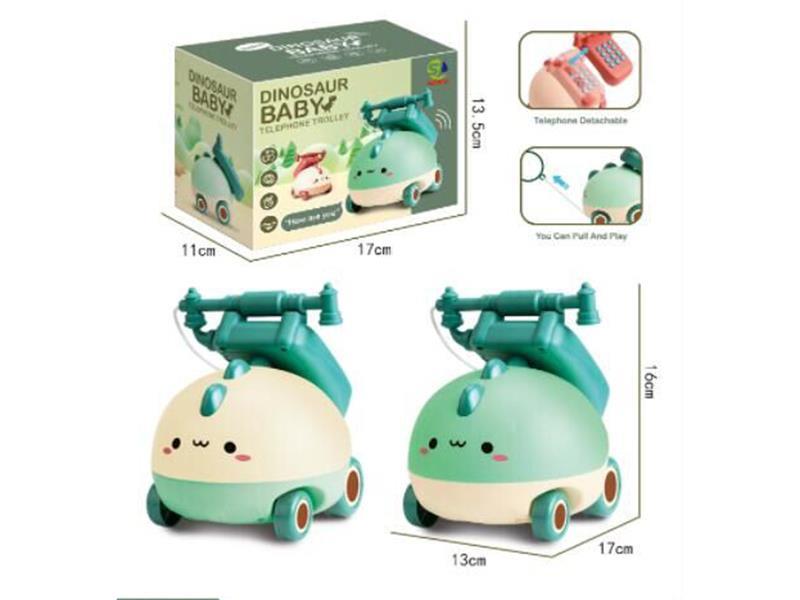 Children's Toy Telephones, Dinosaur Llandline Phones, Baby Intelligence Early Education, Baby Music Stories, Pull-Cord Phone Carts