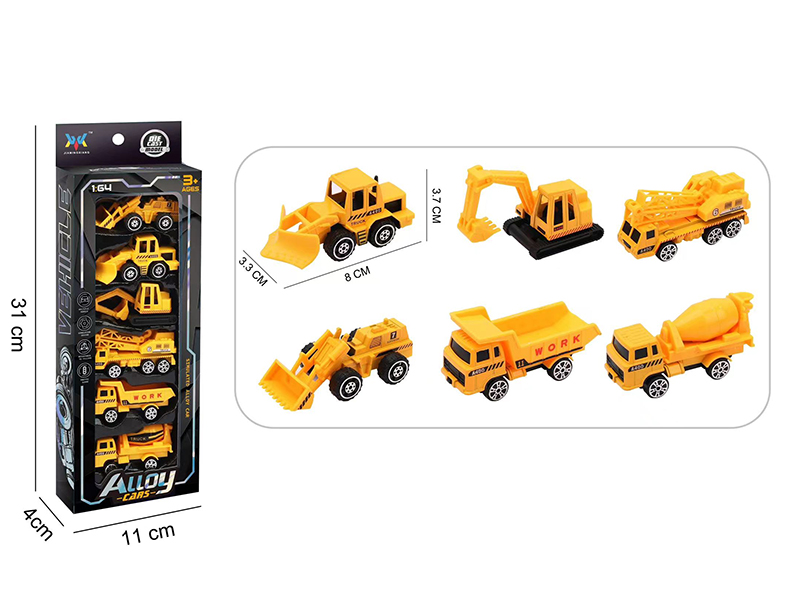 1:64 Alloy Slide Cars 6pcs