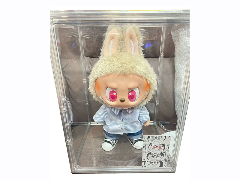 1:1 Outsize Limited Edition 40cm 24D Eyeball Plush Vinyl Face Stuffed Labubu Doll With Card, Two Sets Of Clothes