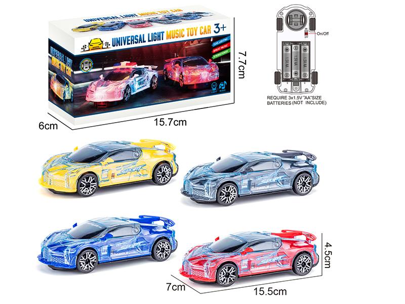 B/O Go And Bump Bugatti Racing Car With Light 1pcs