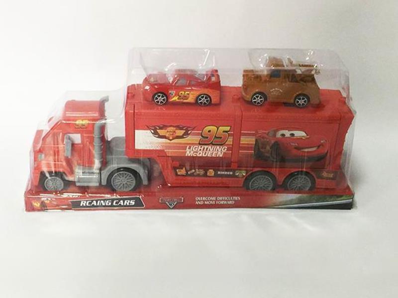 Q Edition Friction Container Car With 2 Pull Back Cars