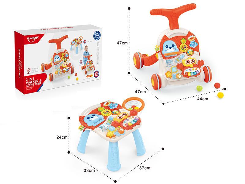 2 In 1 Baby Walker + Learning Table