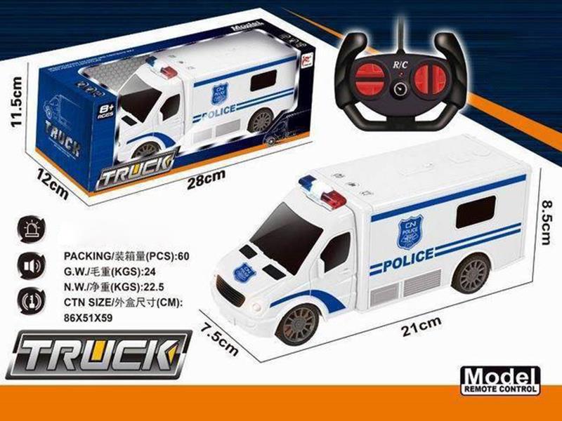 27Mhz 4-Channel Remote Control Police Car With Flashing Lights And Sound(Not Including Batteries)