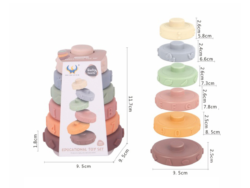 6Pcs Enamel Number Circle (Morandi Color)
