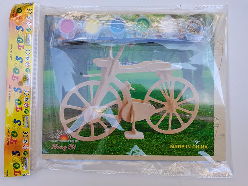 3D Wooden Puzzle DIY Color Drawing Toy