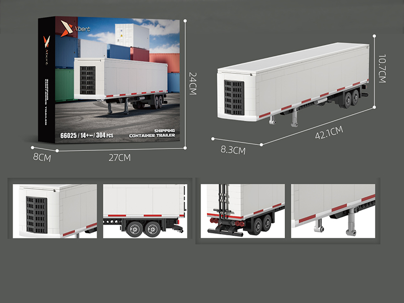 Shipping Container Trailer Model Building Blocks 304PCS