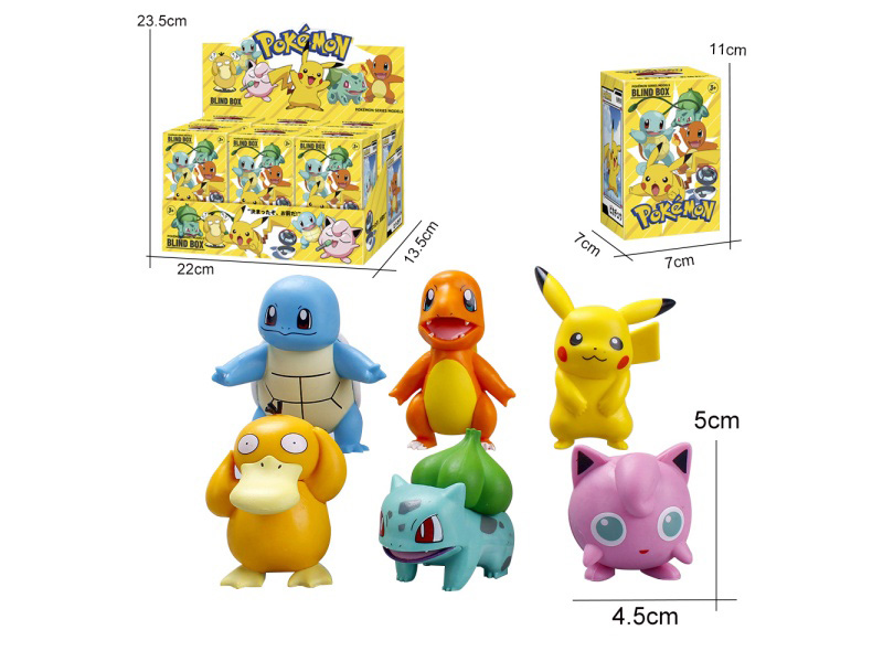 Solid Pvc Pokemon 6-Piece Set, Complete Box Price, Children'S Toy Figurines And Ornaments