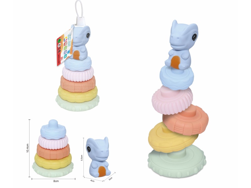 Soft Plastic Dinosaur Stacking Toy 6pcs