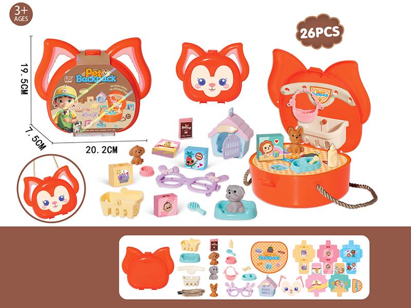 Fox Pet Backpack Play House Toys 26pcs
