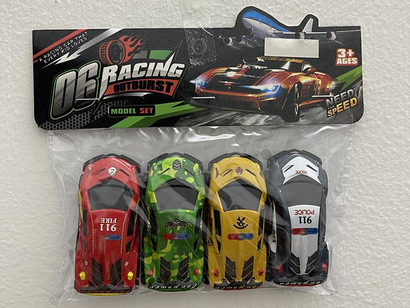 Pull Back Alloy 911 Racing Cars 4pcs