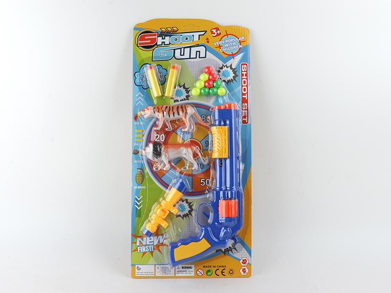 Revolver Soft Bullet Gun+Lion Leopard