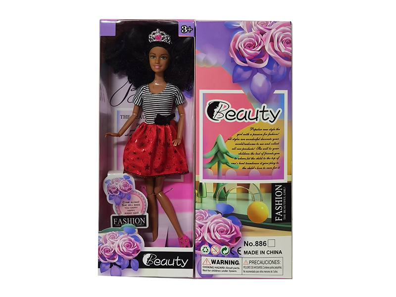 11.5" 11-Joint Solid Black-Skinned Doll