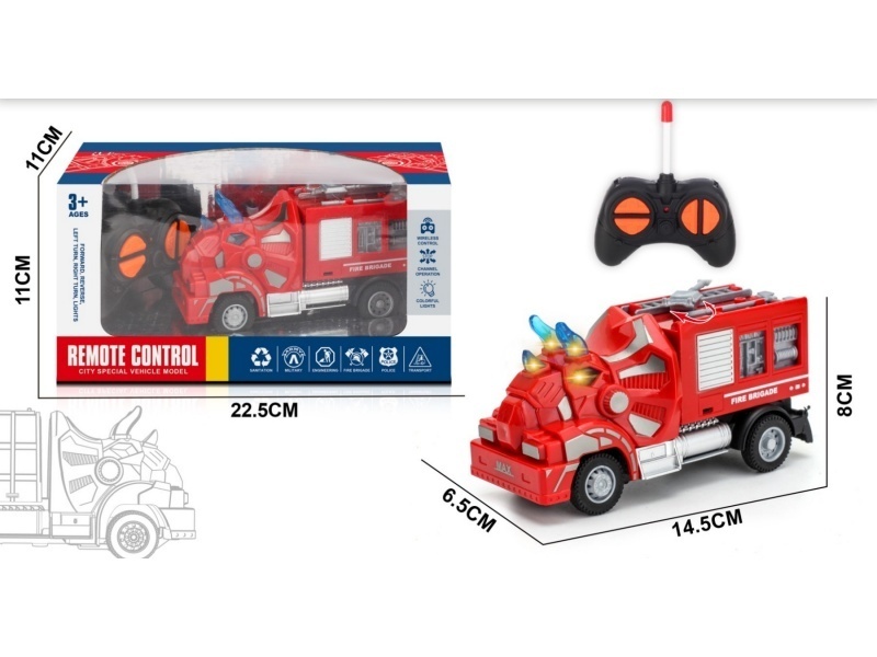 Four-Channel Triceratops Remote-Controlled Water Cannon Fire Engine