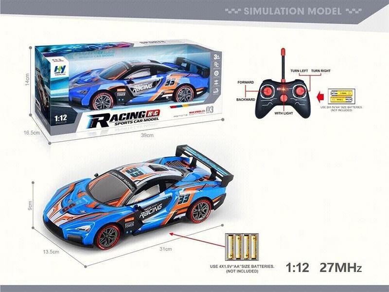 27Mhz 1:12 4CH RC PVC Racing Car