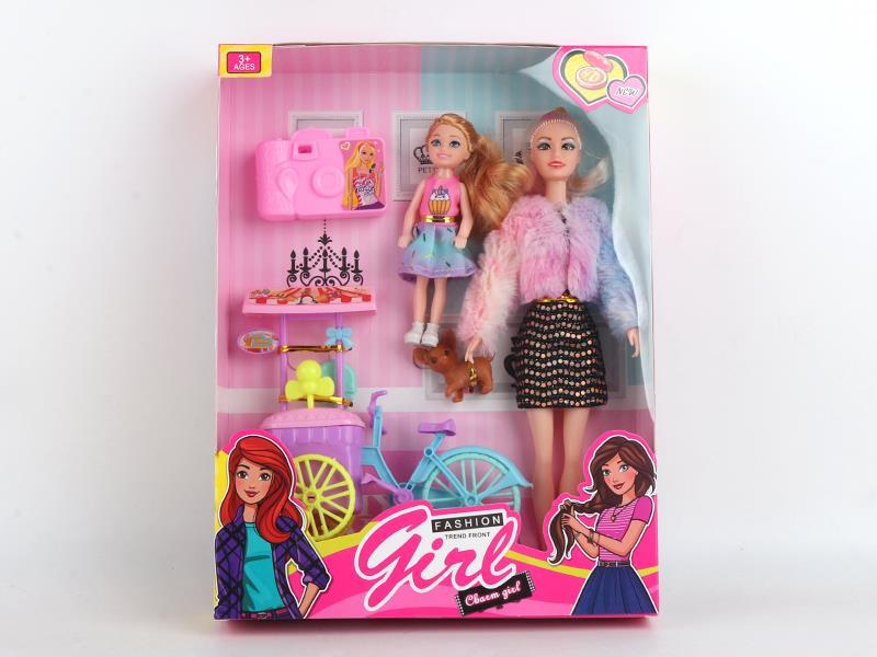 11.5 Inch 9 Joint Doll+5 Inch Baby Doll+Wardrobe