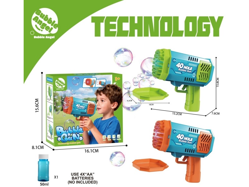 40-Hole Bubble Gun In Two Colors Mixed