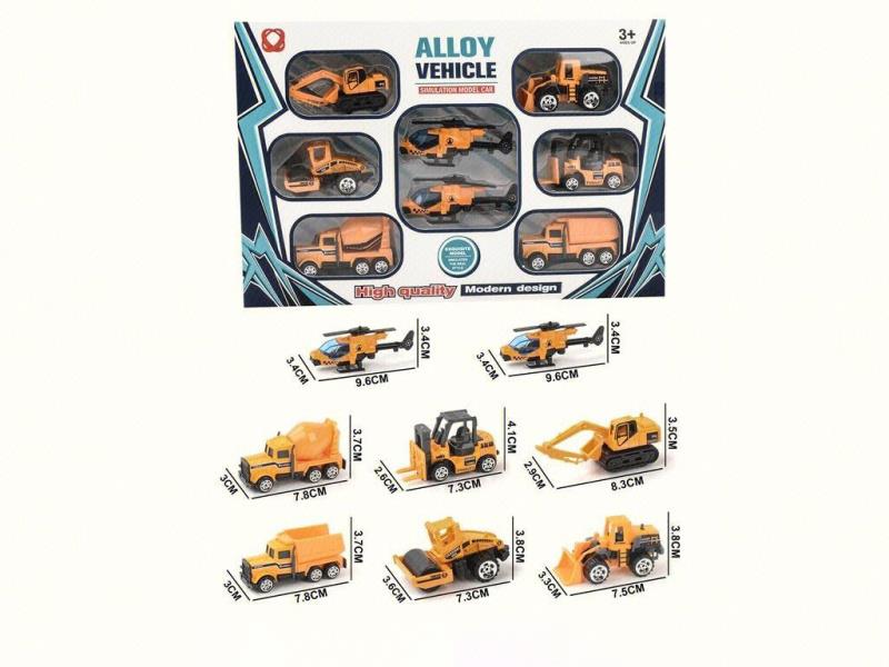 Eight Pieces Of Sliding Engineering Alloy Vehicles