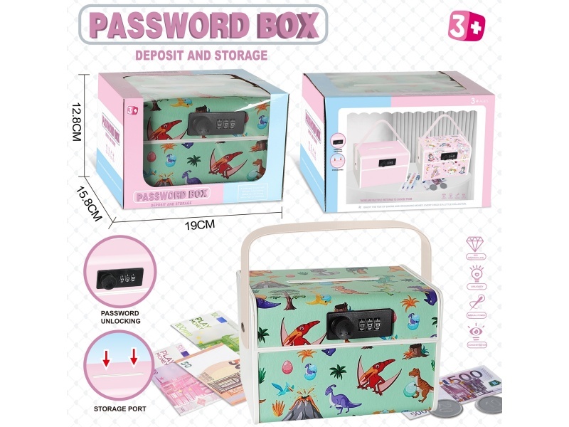 Dinosaur Park Leather Hand-Held Piggy Bank