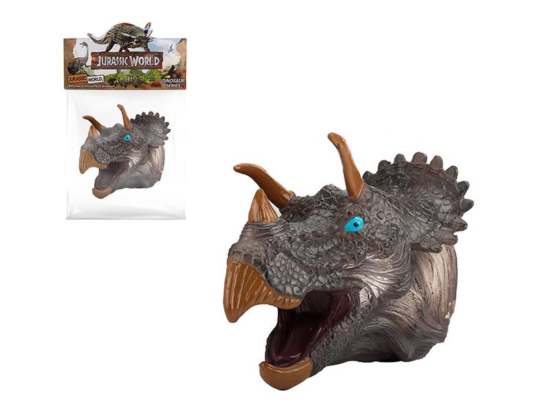 Simulated Triceratops Hand Puppet - Grey