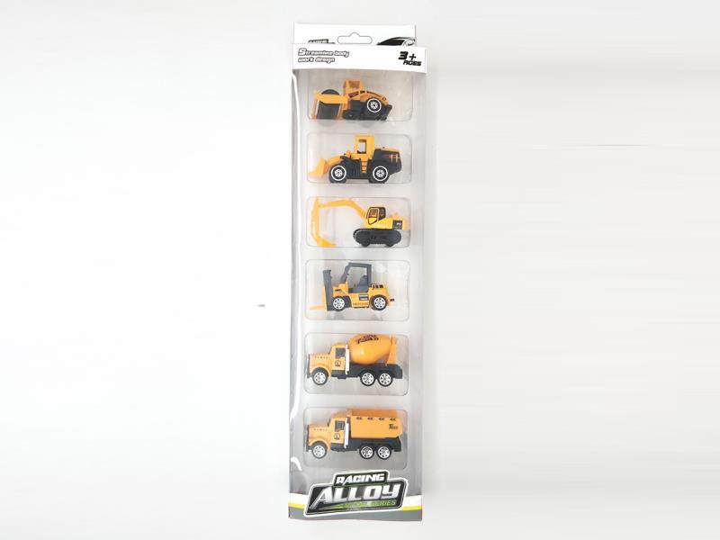 6PCS Slide Alloy Engineering Vehicle