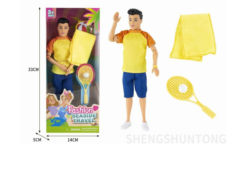A 12-Inch Solid 11-Joint Male Doll Ken With A Tennis Suit