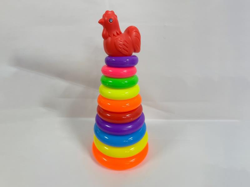 Rooster Rainbow Tower Jenga Loop 10 Layers