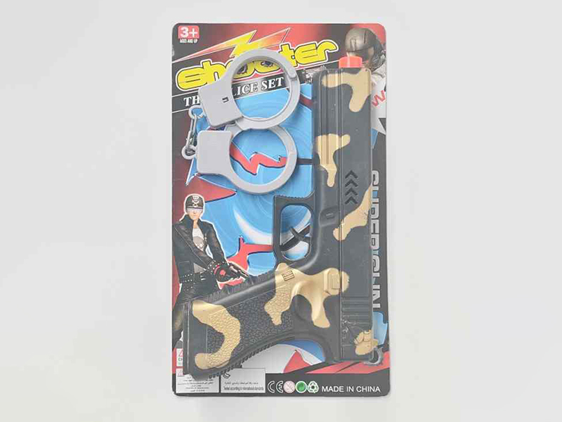 Spray-Painted Flint Gun + Handcuffs