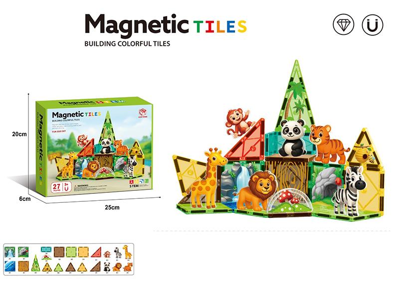 7.5cm Zoo Series Magnetic Tiles Building Blocks 27pcs