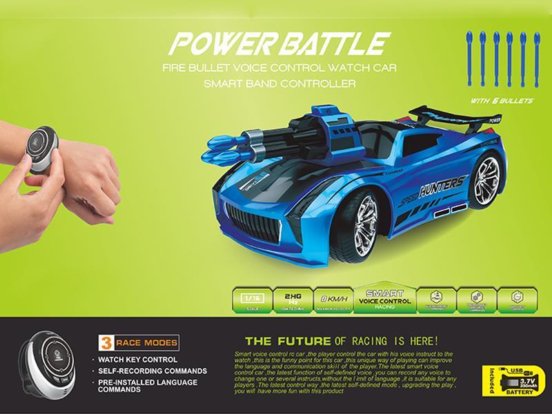 2.4G Intelligent Launch Bullet 3 Modes Sound Control Watch Car