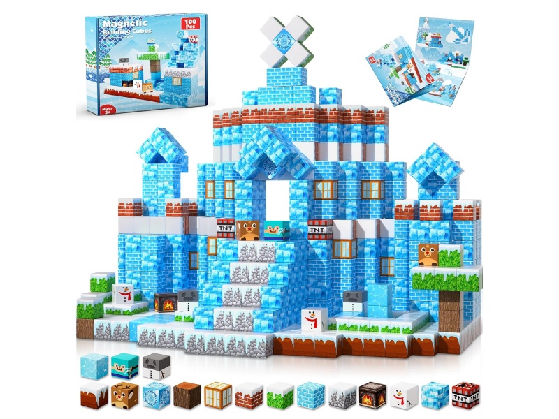 Ice Worlds Magnetic Cube Building Blocks 100pcs