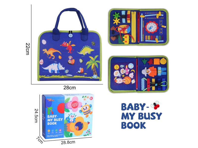 Montessori Early Childhood Education And Intelligence - Felt 3-Page Dinosaur Busy Edition