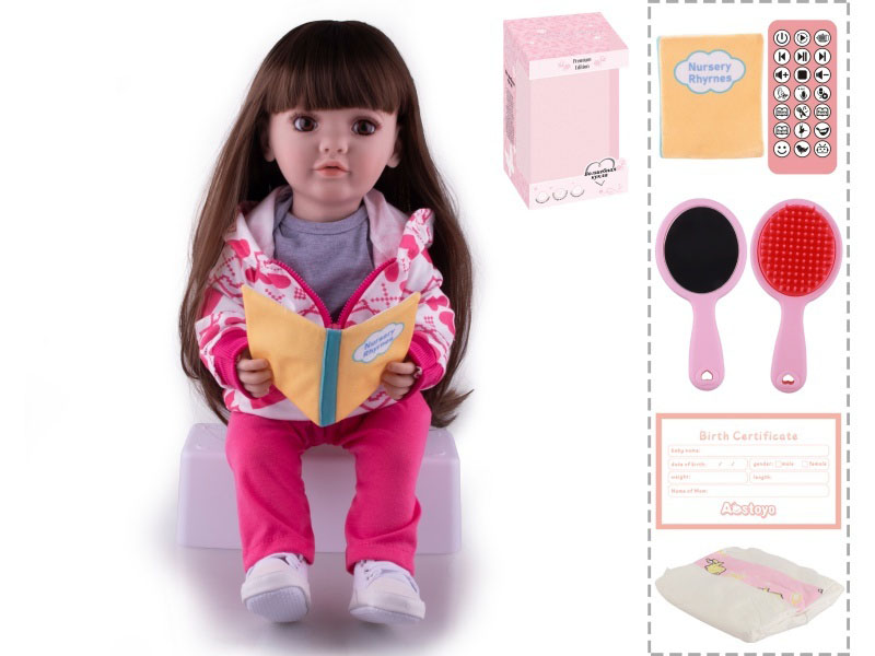 22-Inch Bionic Smart Rebirth Doll, Capable Of Bionic Shaking Of The Head, Raising Of The Hand, Mouth Movement To Speak, Intelligent Dialogue, Recording, Imitating The Tongue, Oral Skills, Dance Music