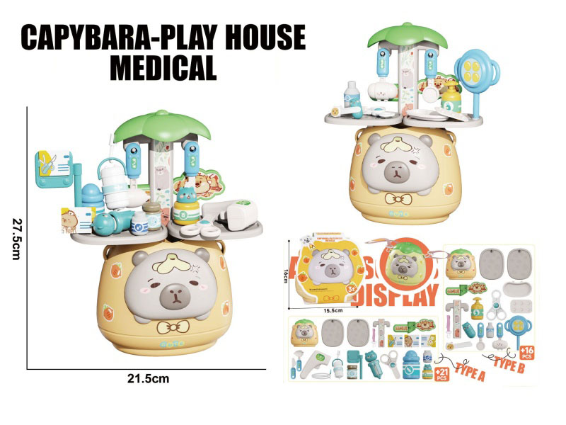Cartoon And Educational Multi-Functional Tableware Table/Medical Device Table, Kapibabala Pattern Play House Toy