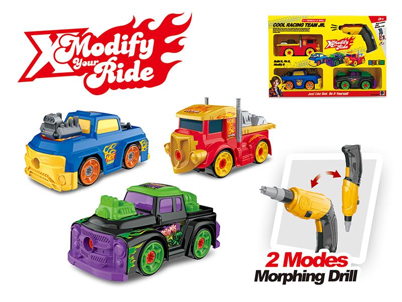 DIY Assembly Cars Toy With Electric Drill